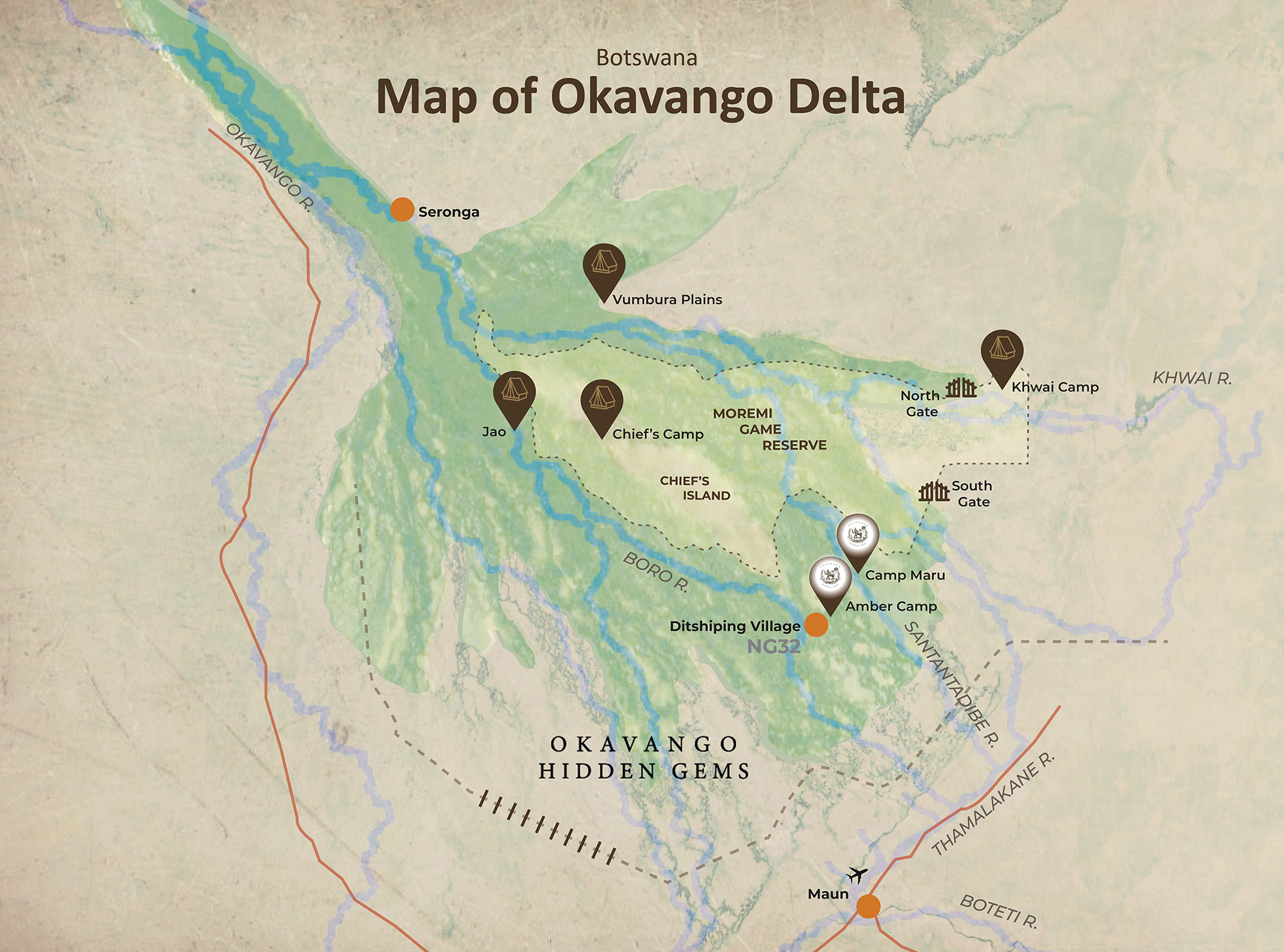 Okavango Delta Map
