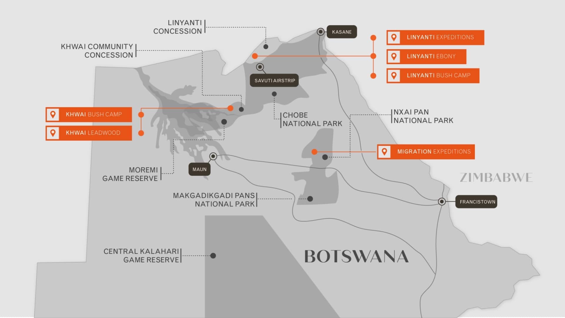 Central Kalahari Map