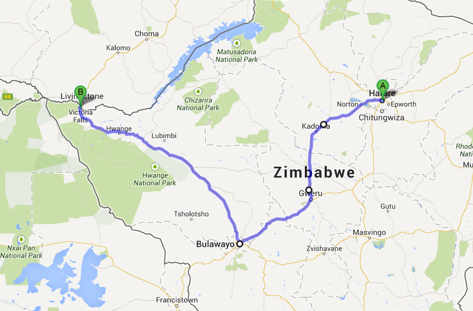 Victoria Falls To Harare